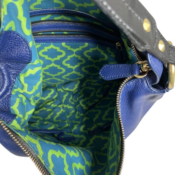 orYANY Adele Stylish Blue & White Leather Hobo Handbag With Quirky Interior Desi - Picture 6 of 9